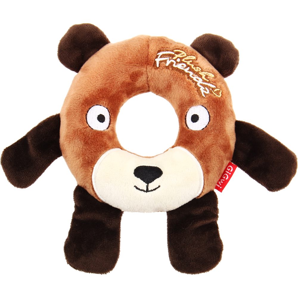 GiGwi Plush Friendz Ring Dog Toy (Bear)