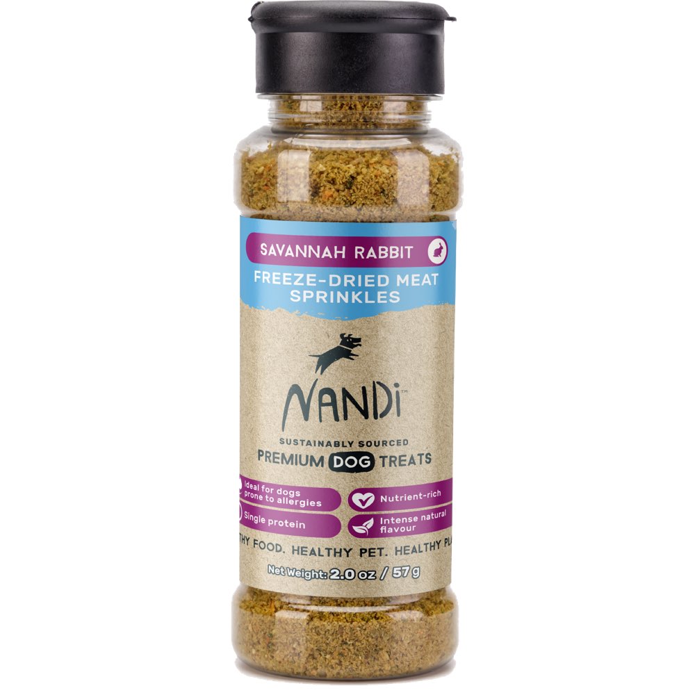 Nandi Sprinkles Savannah Rabbit Freeze-Dried Raw Dog Food Topper 2oz