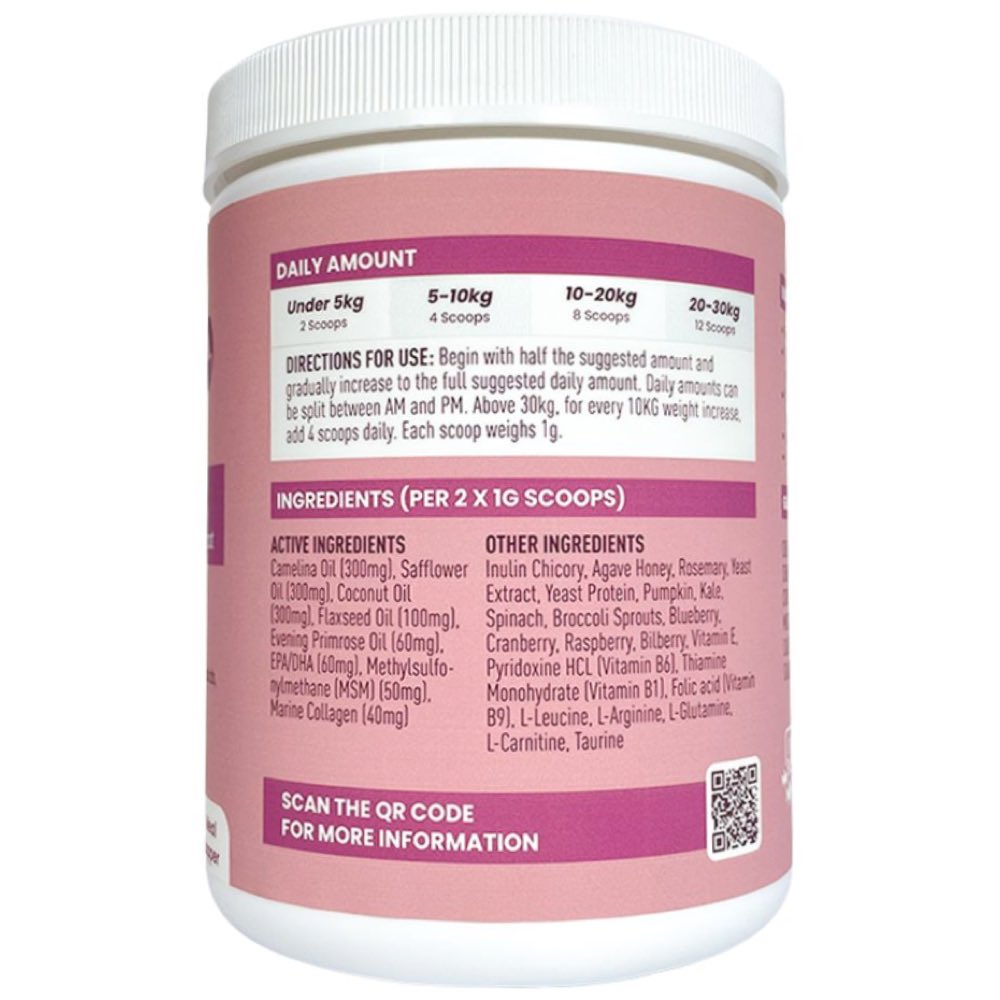 Treat Therapeutics Fluffy + Full Coat Dog Supplement 300g